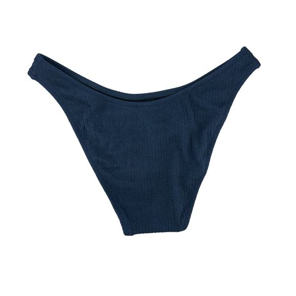 J. Crew Curved Waist Cheeky Bikini Bottom in Blue Size Medium NWT A - Picture 2 of 3
